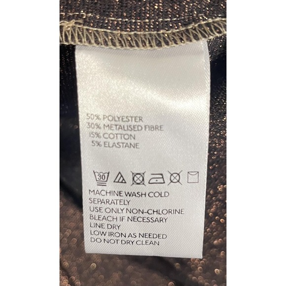 Free People Dress Womens Medium Gold Glitter Halter Swing Trapeze Mini Party - Picture 13 of 14